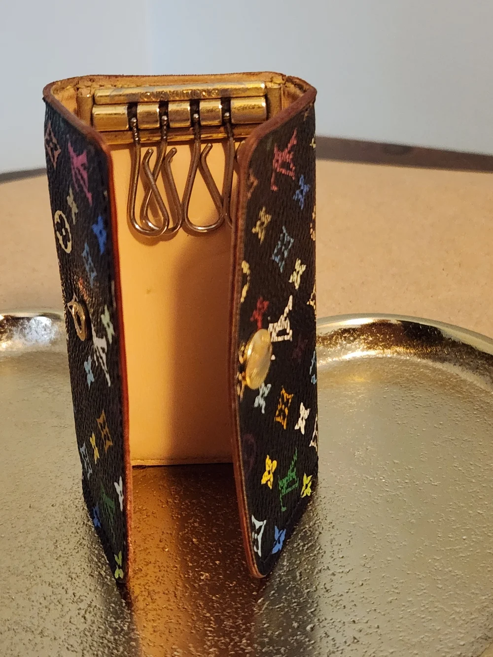 Louis Vuitton Vintage Multicolor Monogram Murakami Black 4-Key Case